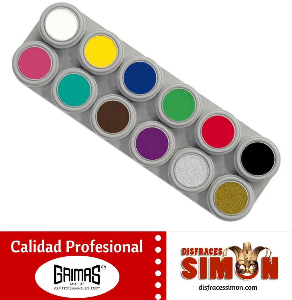 Paleta Maquillaje al Agua 12 Unidades Maquillaje al Agua Grimas